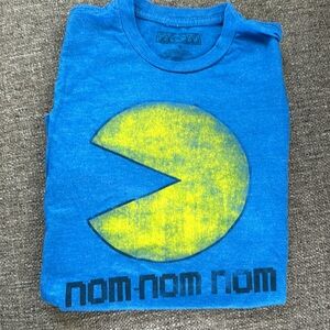 PAC-Man Men’s Blue Short Sleeve T-shirt Unisex Size Small